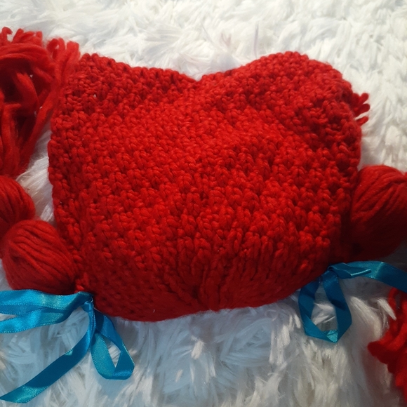 Adult Women's Winter Hat Party Costume Accessory Braided Pigtail Wig Red. - Picture 5 of 7